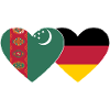 Turkmenistan Germany Flag Heart