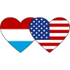Luxembourg USA Flag Heart