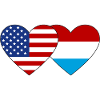 USA Luxembourg Flag Heart