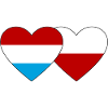 Luxembourg Poland Flag Heart