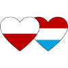 Poland Luxembourg Flag Heart
