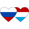 Russie Luxembourg Flag Heart