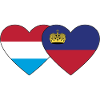 Luxembourg Liechtenstein Flag Heart