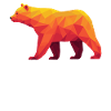 Warm-Toned Geometric Grizzly Art
