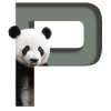 Alphabet, letter P, Panda