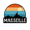 Marseille France Flag Skyline Travel Souvenir