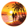 Sunset Beach Couple Romantique