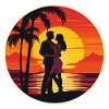 Sunset Couple Beach