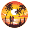 Sunset Beach Couple Romantique