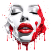 Woman's face Red lips