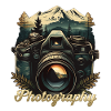 Photo camera with lettering