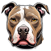 Pitbull Illustration Portrait Dog