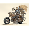 Skelettknochen Biker-Motor-Drehmoment-Paar