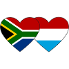 South Africa Luxembourg Flag Heart