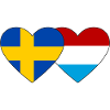 Sweden Luxembourg Flag Heart