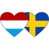 Luxembourg Sweden Flag Heart