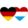 Germany Luxembourg Flag Heart