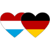 Luxembourg Germany Flag Heart