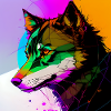 Ein bunter Wolf