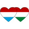 Luxembourg Hungary Flag Heart