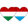 Hungary Luxembourg Flag Heart
