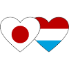 Japan Luxembourg Flag Heart