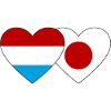 Luxembourg Japan Flag Heart