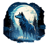 Mystischer Wolf vor Vollmond