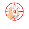 Kompass + Hand mit GPS-Empfänger - Geocaching