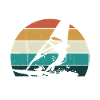 Retro Windsurfen - Strand / Sonnenuntergang & Windsurfen