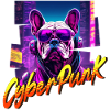 Cyberpunk Bulldog Dog
