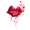 Kissing Red Lips Splash