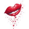 Lip Red: Heart Drop Design