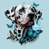 Dalmatiens et papillons