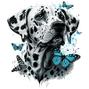 Dalmatiens et papillons