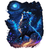 howling wolf in mystical nature