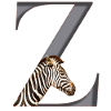 Letter Z, Zebra Africa Animal