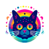 Flat Icon Cat Rainbow