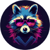 Synthwave Raccoon 2