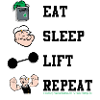 Popeye Eat Sleep Lift Ripeti