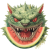 Melon monstre pastèque effrayant amusant