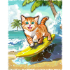 Surfing Cat - Cat Surfboard