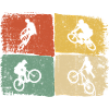 Quad Bike Silhouettes on Colour Blocks