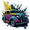 Farbiger Oldtimer Spritzer