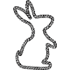 Bunny black canvas