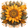 Mandala sunflower floral embellishments