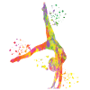 Gymnast with clubs Rhythmic gymnastics