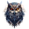 Cute owl with big eyes