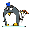 Pinguin als Bräutigam