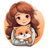 Girl with Dog – Loving Friendship Motif